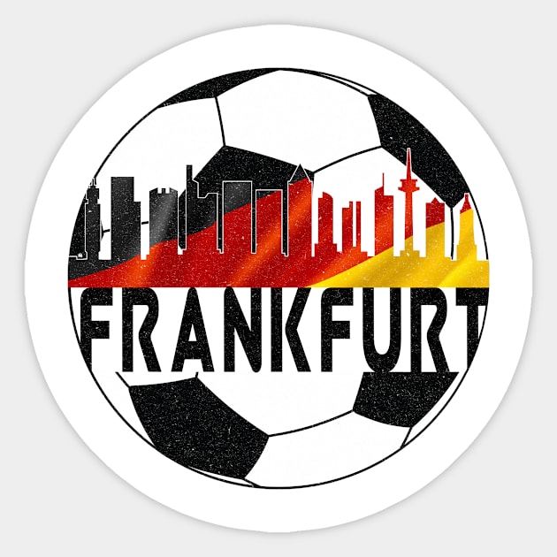 Distressed Grunge Frankfurt Germany football soccer Sticker by Rocky Ro Designs